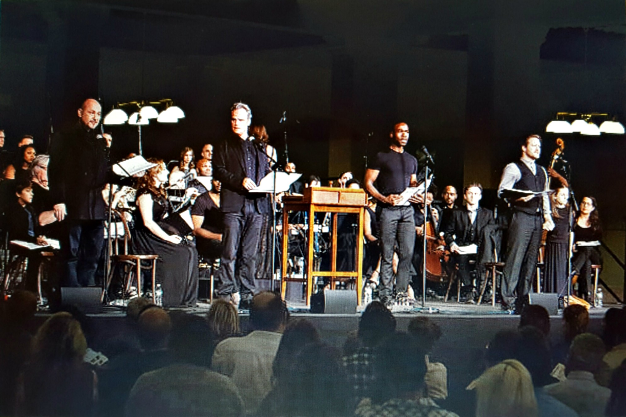 Philip Paul Kelly on stage during performance of "Ragtime on Ellis Island."